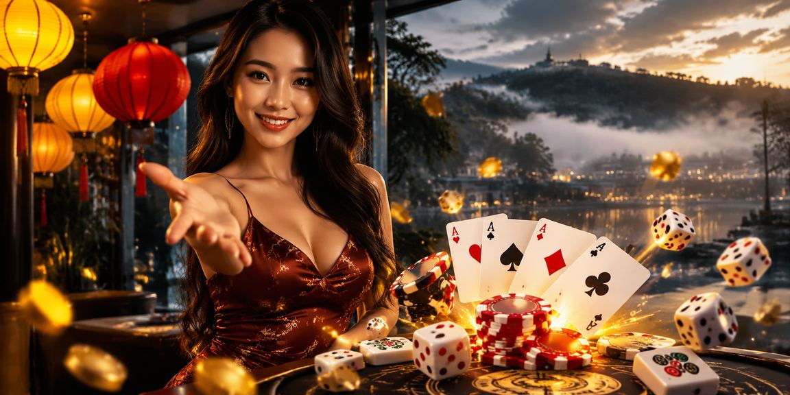 Người chơi thưởng thức trò chơi bài bên ánh đèn lồng rực rỡ tại Hội An
