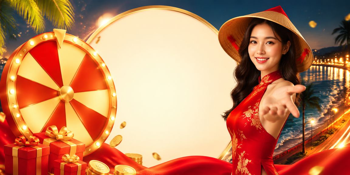 Cảnh chơi roulette tại Phan Thiết với hình ảnh nón lá mang đậm màu sắc Việt Nam