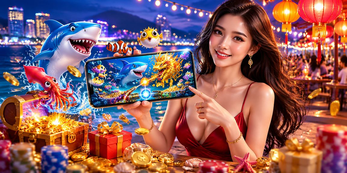 Người chơi tham gia game bắn cá tại chợ đêm Quy Nhơn với không khí sôi động